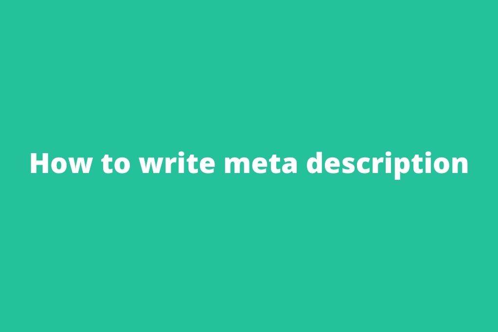 How to write meta description