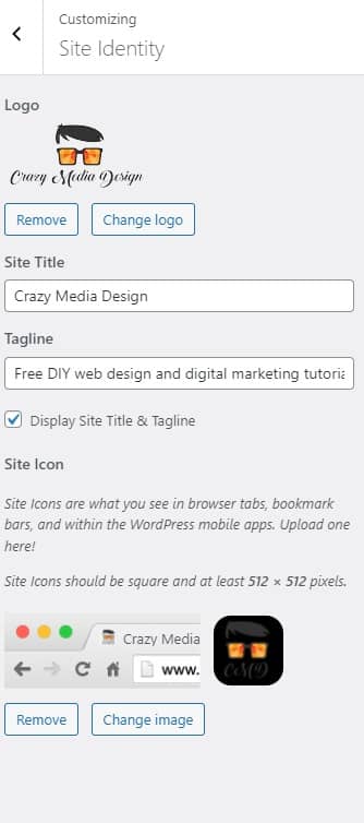 Add logo and favicon to your site step 3