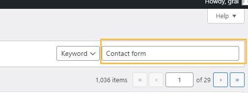 Search a plugin to create contact form