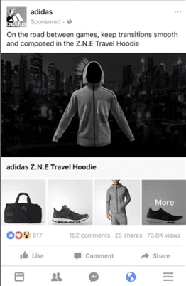 Facebook Advertising- Collection Ad Example