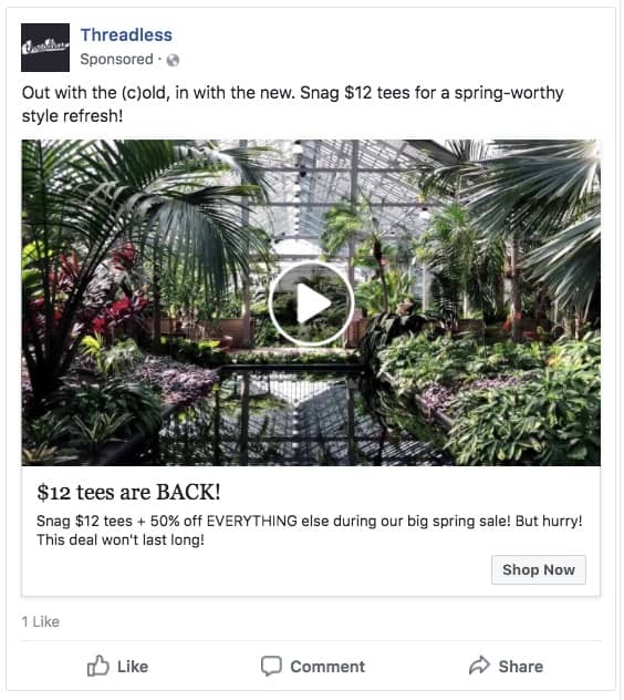 Facebook Advertising- Video Ads Example