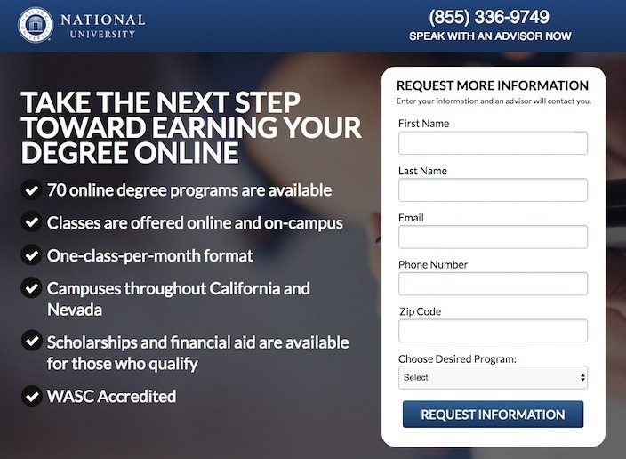 National-University-Landing Page